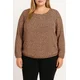 Plus size bluza s potiskom, marelična