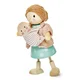 Lesena figurica mama z dojenčkom Mrs. Goodwood Tender Leaf Toys v puloverju z nosilko