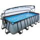Bazén s krytom pieskovou filtráciou a tepelným čerpadlom Stone pool grey Exit Toys kovová konštrukcia 540*250 cm šedý od 6 rokov váha 233 kg max 9 ľudí objem 13465 l ET30675300