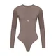 GOD SAVE QUEENS Bodi Second Skin Long Sleeve Crew-Neck Bodysuit rjava