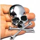 shumee Nalepka SKULL Metal CHROME za motoristično čelado in avto