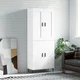 Visoka komoda bijela 69,5x34x180 cm konstruirano drvo