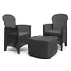 GREEN BAY Tree Baštenski set, Dve stolice i box sto, Antracit