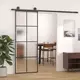 Klizna vrata od mutnog stakla ESG i aluminija 76 x 205 cm crna