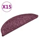 Vidaxl Stopniščne preproge 15 kosov 56x17x3 cm temno vijolične polkrožne