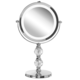 Beliani Kozmetično ogledalo z LED lučko o 18 cm srebrno CLAIRA