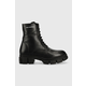 Kožne čizme Karl Lagerfeld Aria za žene, boja: crna, ravna potpetica
