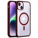 Hibridni ovitek PastelMag z magnetom MagSafe za iPhone 16 Plus - burgundy