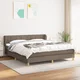 shumee Box spring postelja z vzmetnico taupe 180x200 cm blago