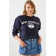 Bianco Lucci Womens Triple Thread Raised Rochelle Text Printed Sweatshirt MBHS001