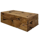 Klubska mizica 90x50x35 cm prava tikovina rjave barve