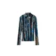 Desigual Bluza modra/svetlo rumena/temno zelena/bordo