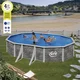 Montažni bazen GRE 6.1m x 3.75m x 1.32m ovalni u boji kamena