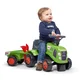 Alltoys Otroški poganjalec Claas, zeleni traktor z volanom in prikolico