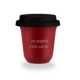 shumee 150 ml rdeč vrček Ne, pofukaj me zdaj, s črnim pokrovom