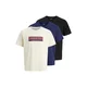 JACK & JONES Majica JORINWOOD bež/modra/rdeča/črna