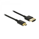 Delock kabel HDMI/D-mikro 3D 4K slim 1,5m črn 84782