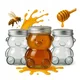 shumee 12x stekleni kozarec TEDDY BEAR 300ml s pokrovom za kozarce za MED, marmelado in začimbe