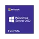 Microsoft windows server CAL 2022 English 1pk DSP OEI 5 Clt User CAL ( R18-06466 )