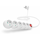CONNECT IT power cable extension 230V, 5 sockets and switch, 2m, white