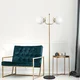 Opviq Podna lampa Antler 13766, 62 x 30 x 162 cm, 2 x E27, 250 cm Kabl, Zlatne boje