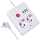 Maclean Razdelilec podaljšek MCE387W s 2 vtičnicami + 3xUSB, 1.5m, bel