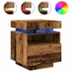 Vidaxl Nočna omarica z LED lučkami 2 kosa starinski les 40x39x48,5 cm