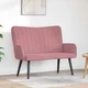 Vidaxl Kavč za 2 osebi Roza 115 x 61 x 87 cm Žamet