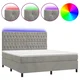 Vidaxl Box spring postelja z vzmetnico LED svetlo siva 160x200cm žamet