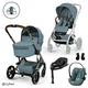 Cybex - Otroški voziček Balios S Lux z zložljivo košaro - Stormy Blue (4v1)