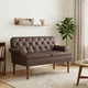 Dvojnica s gumbi Rjava 120 x 65 x 77 cm Umetno usnje