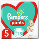 Pampers Pants hlačne plenice, Velikost 5, 12–17 kg, bele, 28 kosov