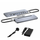 I-TEC USB-C kovinska ergonomska priklopna postaja z zaslonom 3x 4K in Power Delivery 100 W + univerzalni polnilec 100 W