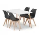 Jedilni komplet 1 + 4, miza ADRIA 120x80cm bela + stoli BALI MARK črna