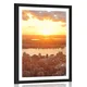 Plakat s paspartujem sončni zahod nad New Yorkom - 40x60 black
