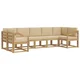 Set vanjskih sofa s jastukom 7 pcs Bijela i bež