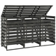 Trojna lopa za smetnjake 210x75x121 cm barvana trdna borovina