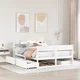 vidaXL Posteljni okvir brez vzmetnice bel 140x190 cm trdna borovina