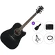 Ibanez AW84CE-WK Premium SET Weathered Black Open Pore Elektroakustična dreadnought