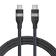 USB tip-C kabl za super brzo punjenje M/M, 1.8m, 240W/480Mbps, Pleteni, Crni