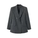 MANGO Blazer PAU siva / antracit / črna