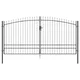 vidaXL vidaXL Vrtna vrata z bodicami Dvojna vrta Siva 200x400 cm Jeklo, (22094406)