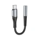 Hoco LS33 AUX priključak 3,5 mm na USB C adapter sivi