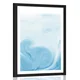 Plakat s paspartujem čudovita modra abstrakcija - 20x30 white