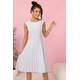 311-20 LILA Pleated dress with short sleeves and belt - gray