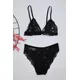 Trendyol Black Lace Trim Openwork Cupless Lingerie Sets