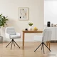 vidaXL vidaXL Vrtilne jedilne stole 2 pcs Umetno usnje Bela 59 x 59,5 x 90 cm, (5000296892)