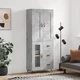 Visoka komoda siva betona 69,5x34x180 cm od konstruiranog drva