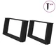 Vidaxl vidaXL Noge za klubsko mizico, 2 kosa, črne, 60 x (30–31) cm, jeklo