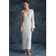 Trendyol Beige Belted Fitted Maxi Knitted Knitwear Effect One-Shoulder Beach Dress